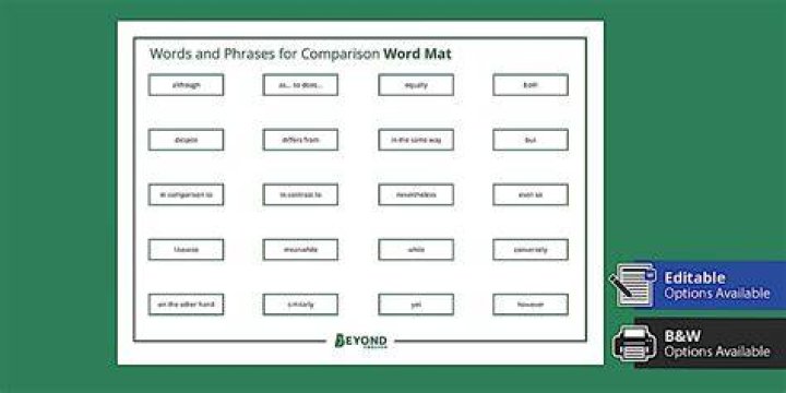 Comparison word?