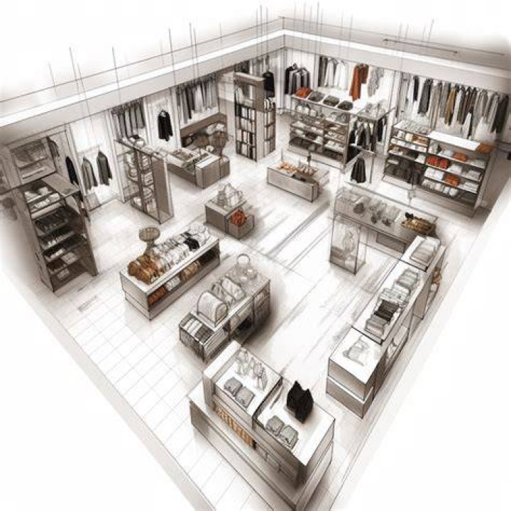 Floor model in a store
